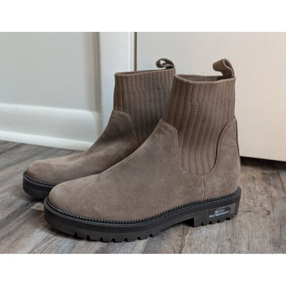 NEW Blondo Waterproof HALLIE DARK TAUPE SUEDE Brown Boots Women's 7 NWOB - Picture 1 of 5